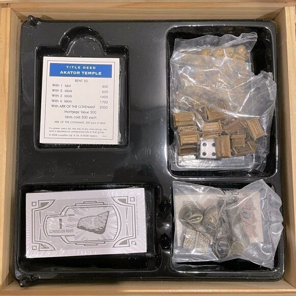 Indiana Jones Monopoly wooden storage box game set - Picture 2 of 6